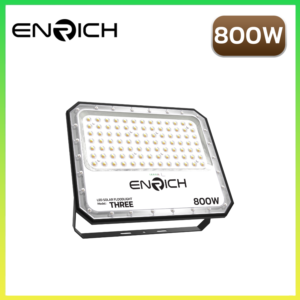 โคมสปอร์ตไลท์โซล่าเซลล์ LED รุ่น THREE 800W 02